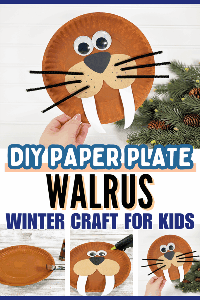 DIY Paper Plate Walrus Arctic Winter Craft for Kids to Make