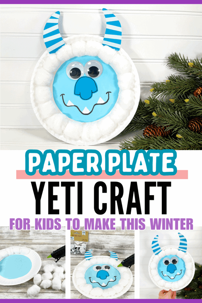 DIY Paper Plate Yeti Winter Snow Craft for Kids