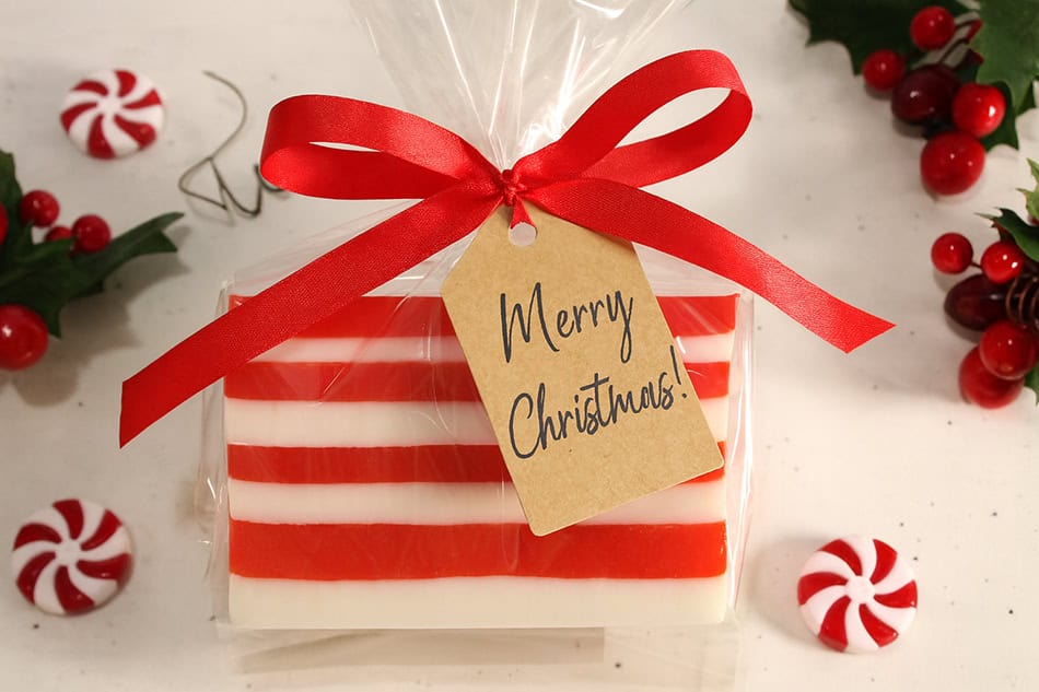 DIY Peppermint Candy Cane Soap Body Recipe Christmas Craft Gift