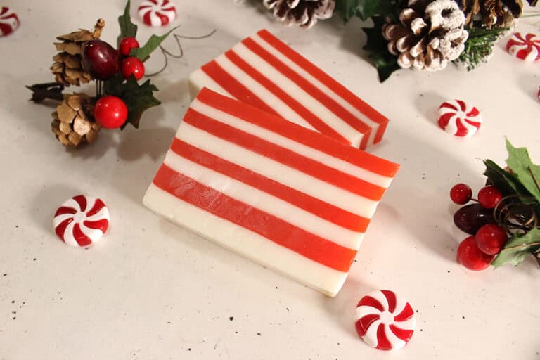 DIY Peppermint Candy Cane Soap Body Recipe Christmas Scented Craft