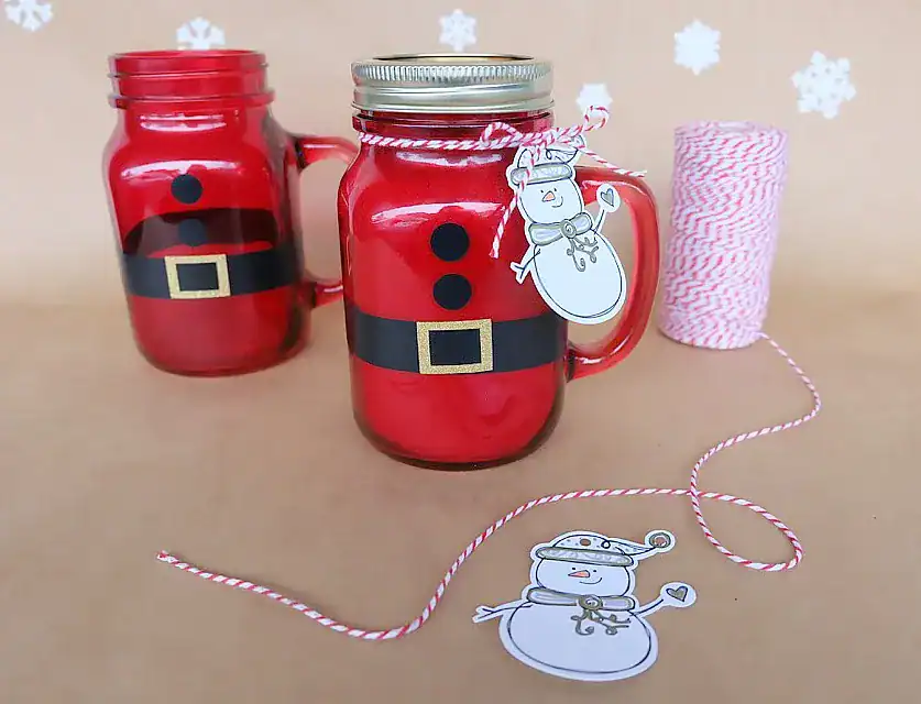 DIY Santa Mason Jars with Hot Chocolate by Hello Creative Family