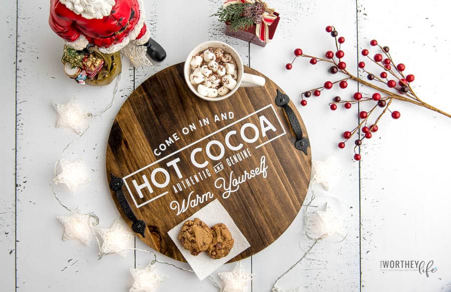 DIY Wooden Serving Tray by a Worthey Read