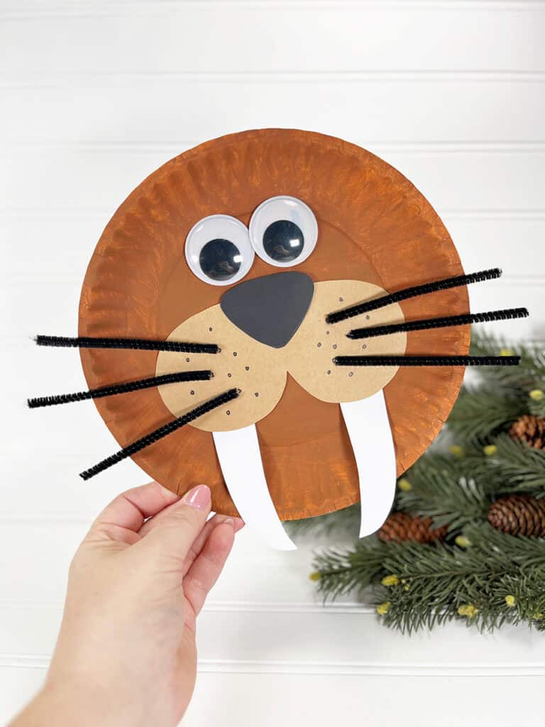 Dollar Store Paper Plate Walrus Craft for Kids