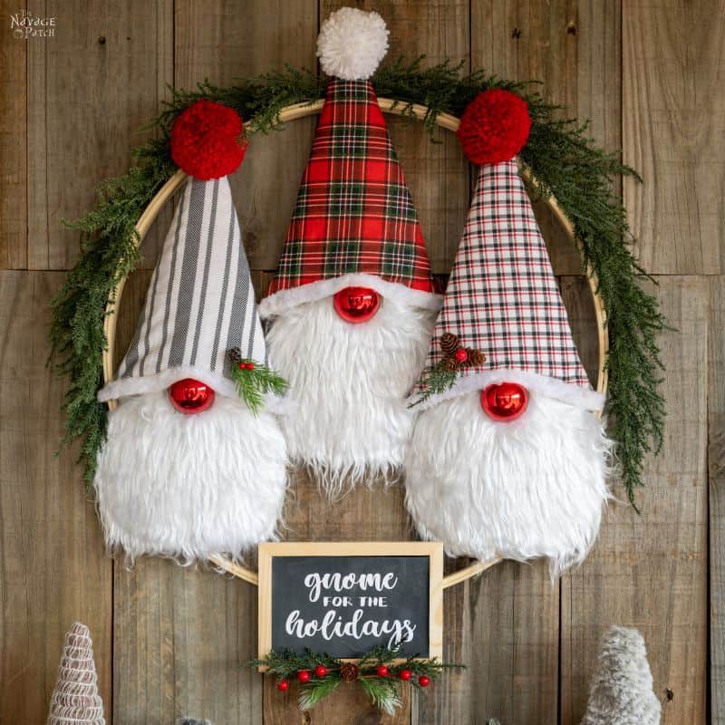 Dollar Tree Gnome Wreath by The Navage Patch