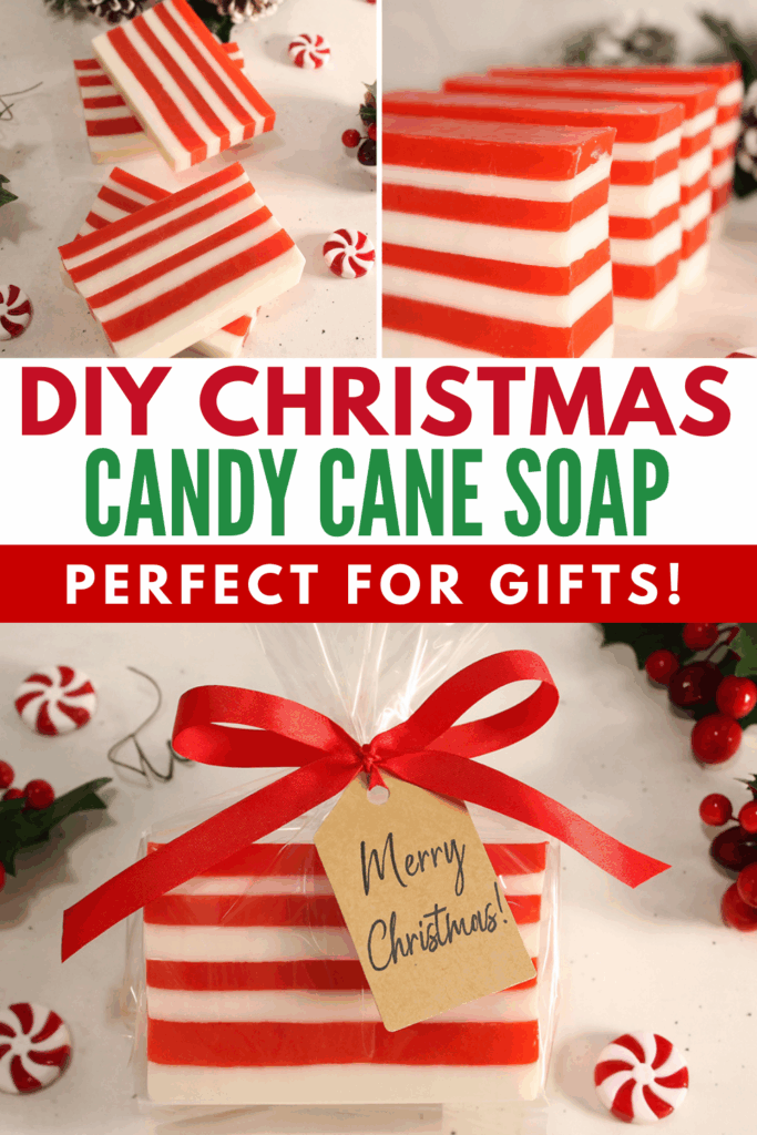 Easy DIY Chistmas-Scented Peppermint Candy Cane Soap Bar Recipe - Perfect for Holiday Gifts