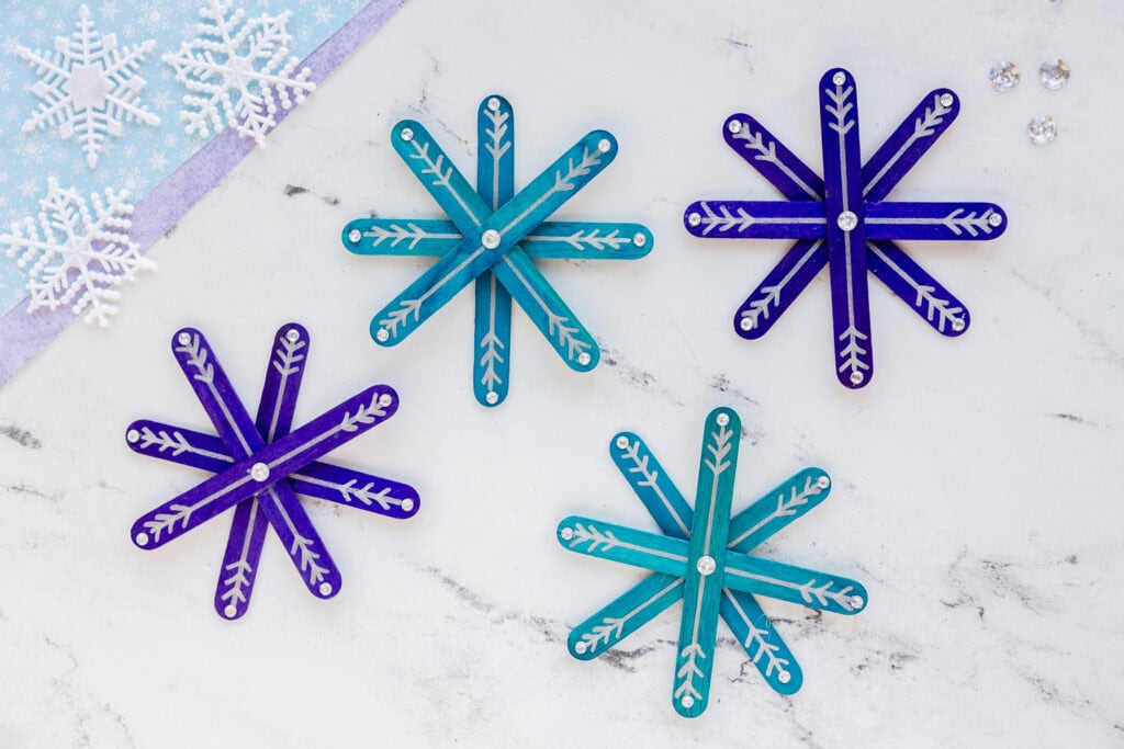 Easy Popsicle Stick Snowflakes by Made to be a Momma