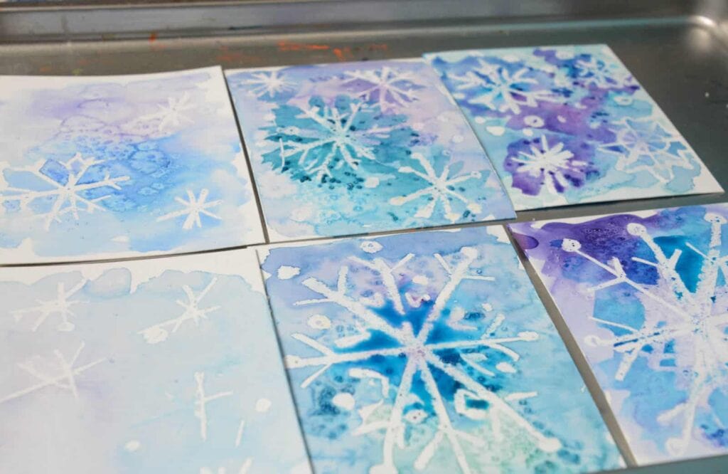 Easy Snowflake Salt Watercolor by Crafty Art Ideas
