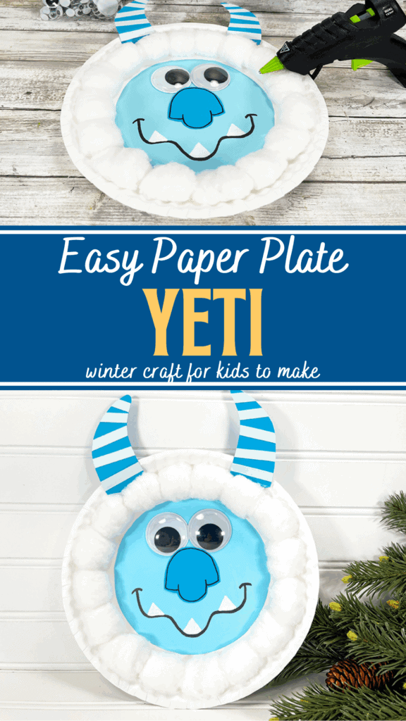 Easy Winter Paper Plate Yeti Craft for Kids (December, January, February
