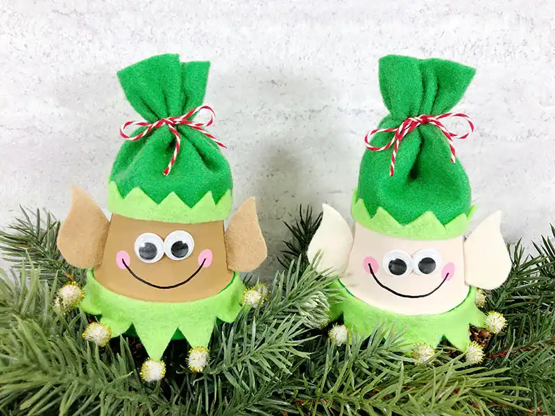 Elf Clay Pot Christmas Ornament by Darcy and Brian