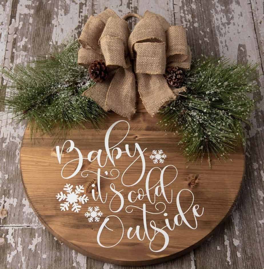 Farmhouse-Style Winter Door Sign by the Farm Girl Gabs