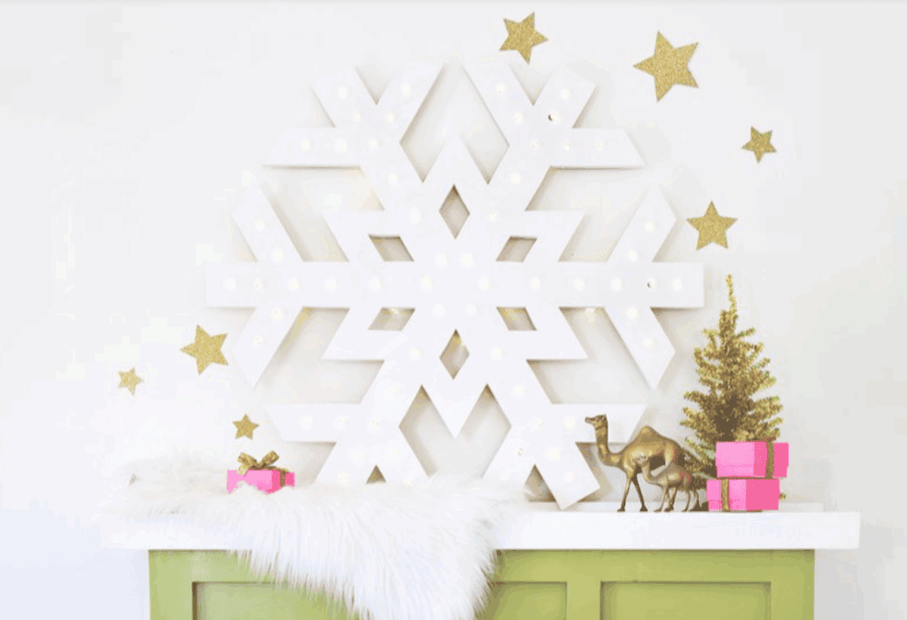 Giant Snowflake Light-Up Marquee by a Beautiful Mess