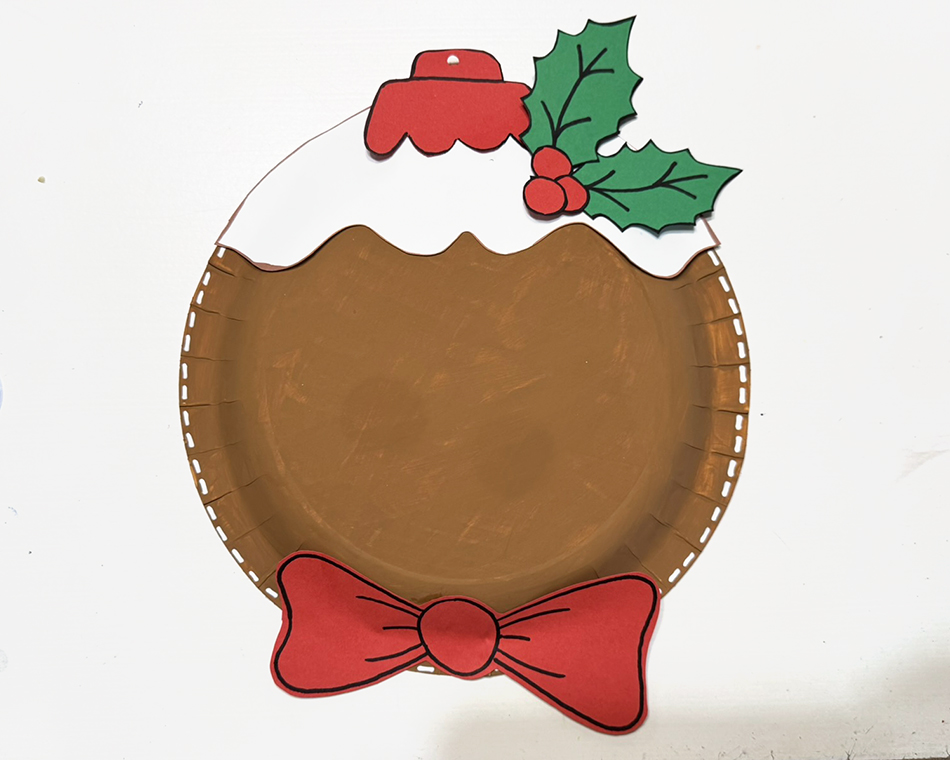Gingerbread Man Paper Plate Bauble Step 5