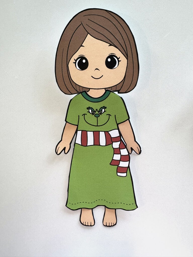 Grinch Christmas Dress Up Paper Doll Step 2