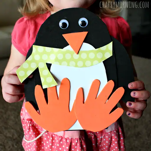 Handprint Penguin Craft by Crafty Morning
