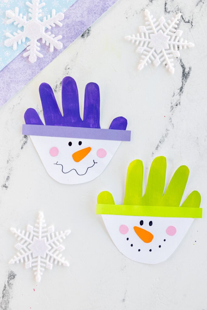 Handprint Snowman Craft by Made to be a Momma