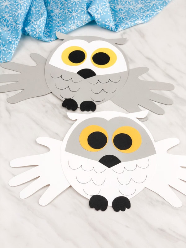 Handprint Snowy Owl Craft by Simple Everyday Mom