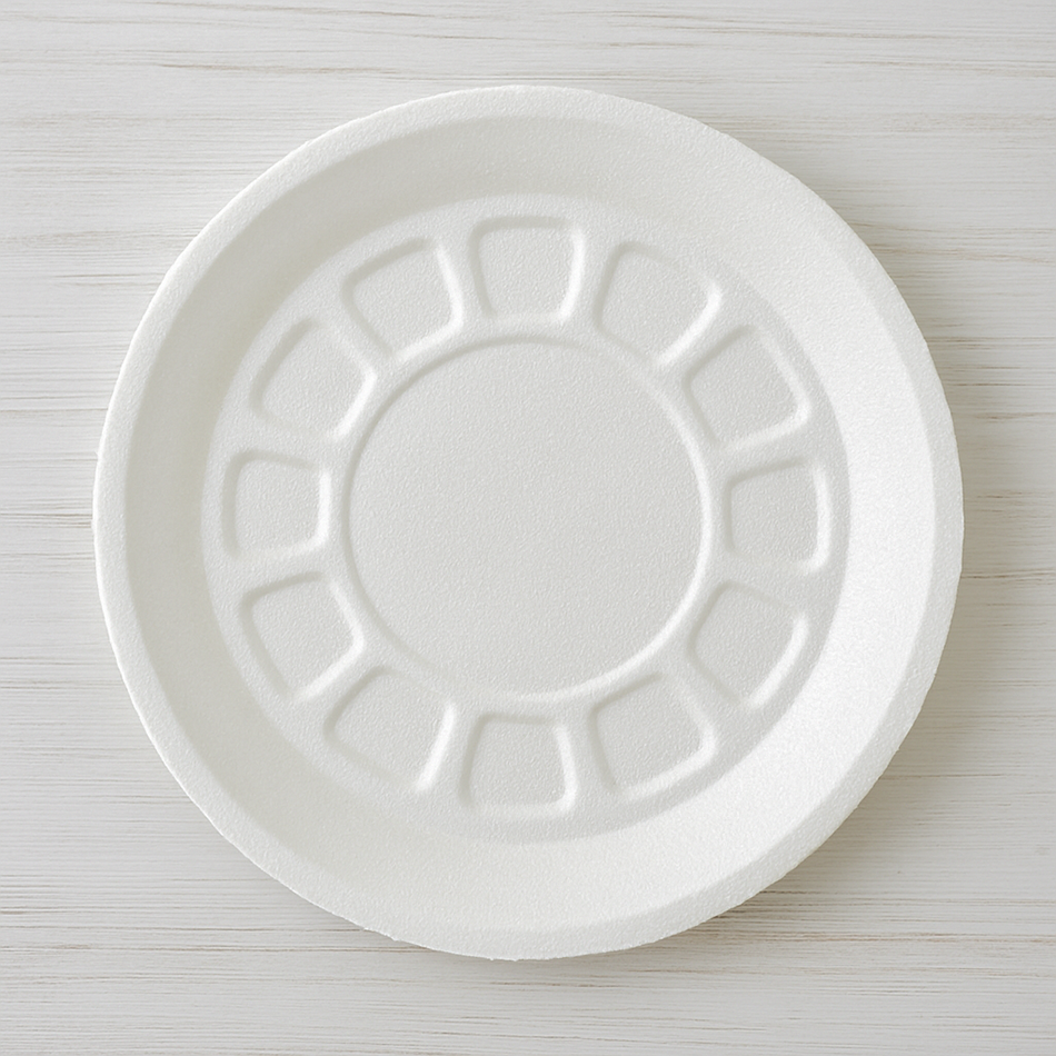 Handprint Snowy Owl Paper Plate Craft Step 1