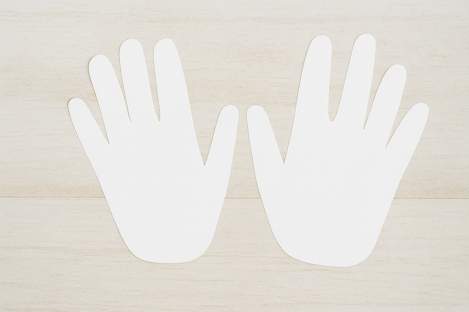 Handprint Snowy Owl Paper Plate Craft Step 7