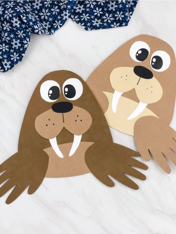 Handprint Walrus Craft by Simple Everyday Mom