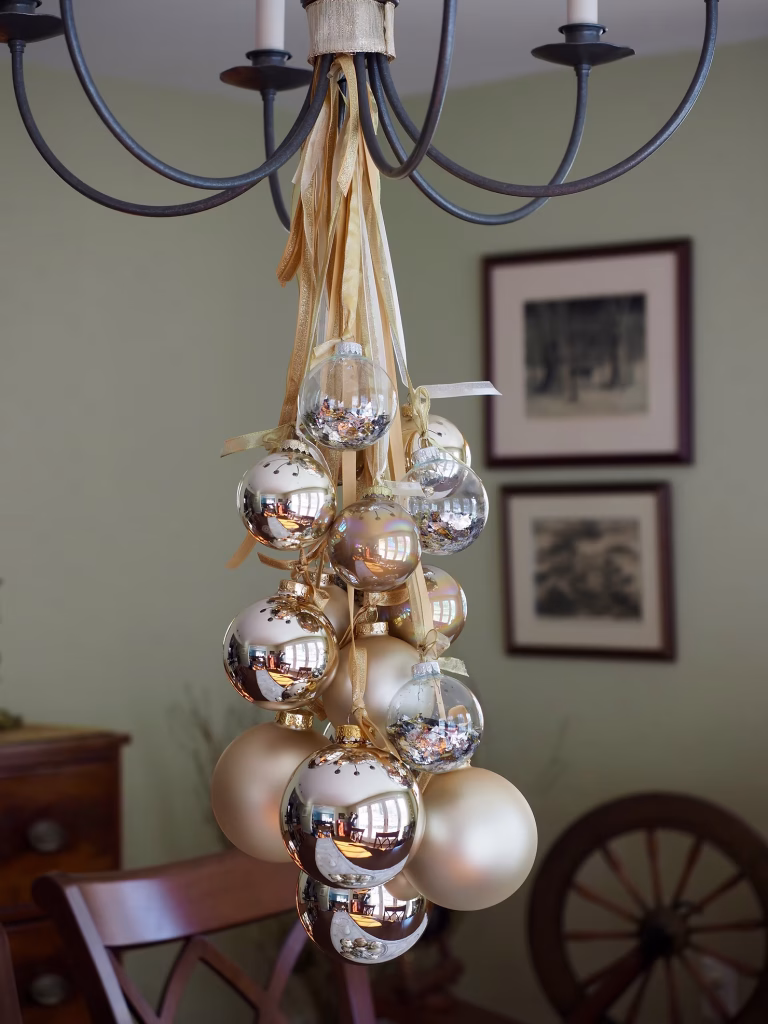 Hanging Confetti Ornament Chandelier by Artfully Alissa