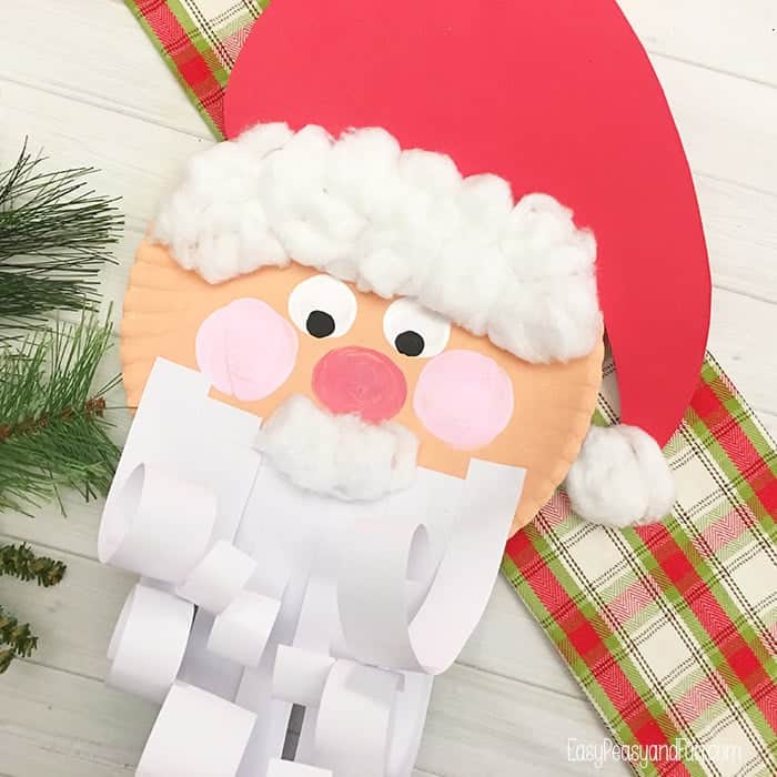 Jolly Santa Paper Plate Craft by easy Peasy and Fun