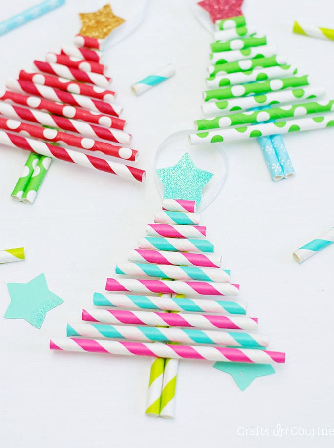 Kids Decorative Paper Straw Christmas Trees by Simple as that Blog
