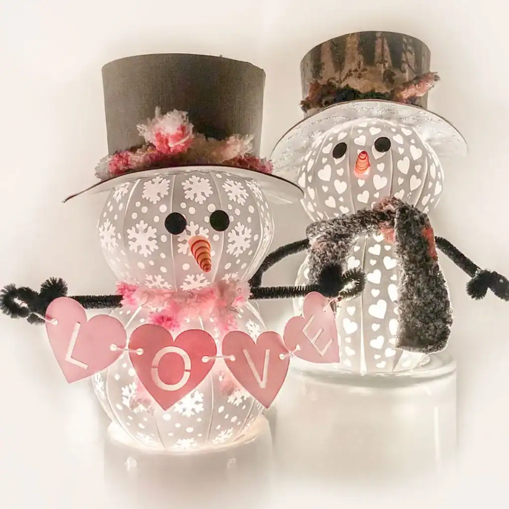 Light Up Snowman 3D Paper Craft by Heart Filled Spaces