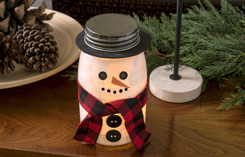Mason Jar Snowman Craft by Mod Podge Rocks