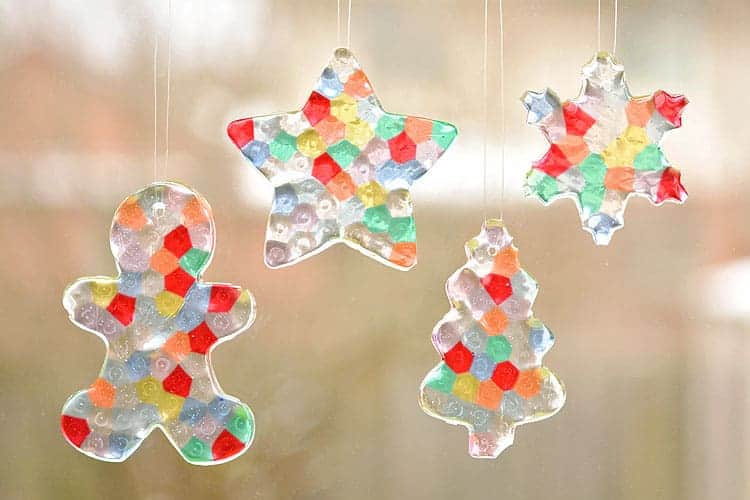 Melted Bead Ornaments by One Little Project