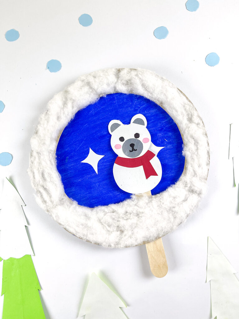 Moving Paper Plate Polar Bear Craft for Kids