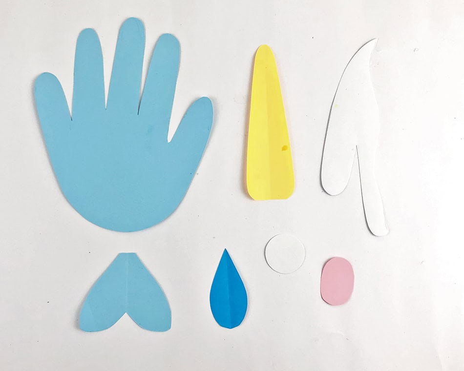 Narwhal Handprint Craft Step 1