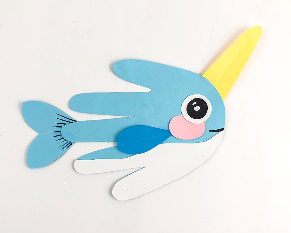 Narwhal Handprint Craft Step 4