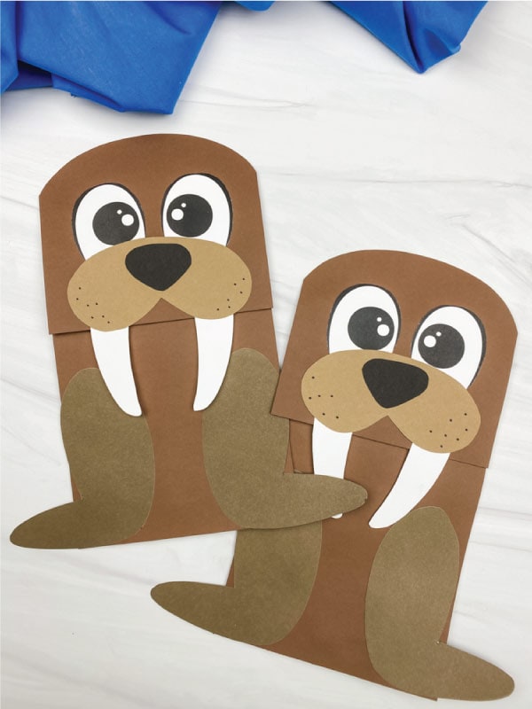 Paper Bag Walrus Craft For Kids by simple every day mom