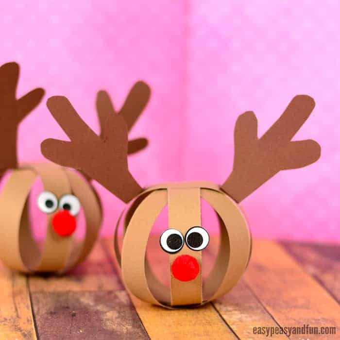 Paper Ball Reindeer Craft by Easy Peasy and Fun
