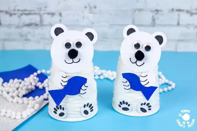 Paper Cup Polar Bear Craft by Kids Craft Room