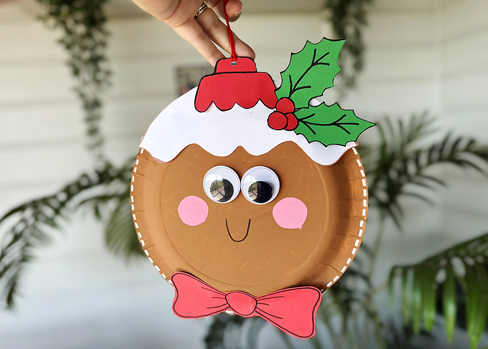 Paper Plate Gingerbread Man Ornament Craft with Kids