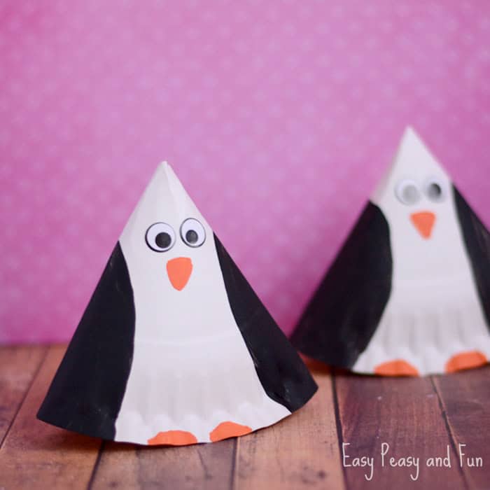 Paper Plate Penguin Craft by Easy Peasy and Fun