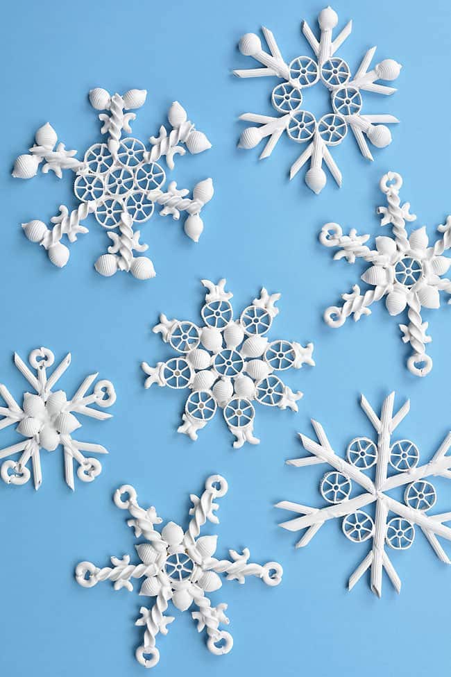 Pasta Snowflakes by One Little Project