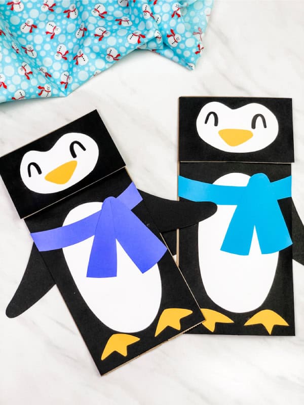Penguin Paper Bag Puppet by Simple Everyday Mom