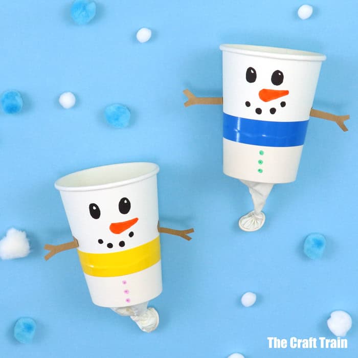 Pom-Pom Popper Snowman Craft by the Craft Train