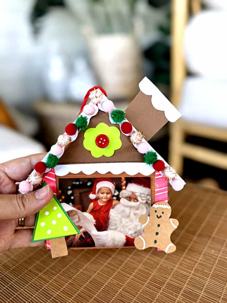 Popsicle Stick Gingerbread House Christmas Keepsake Ornament