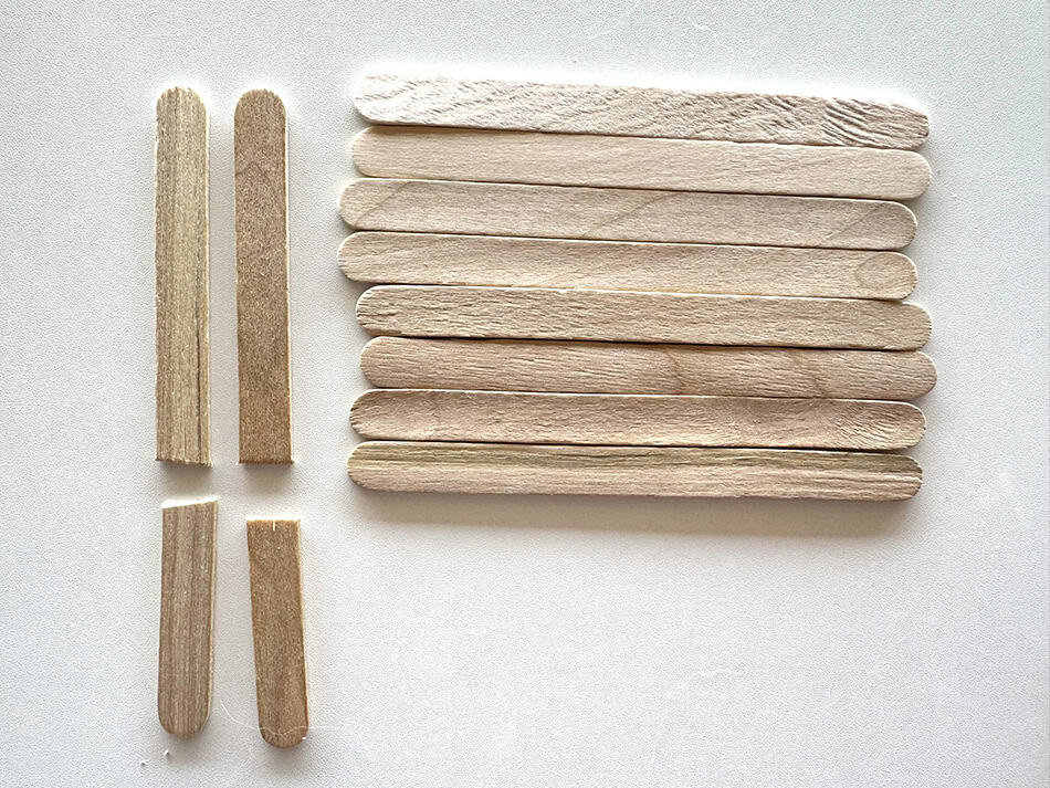 Popsicle Stick Gingerbread House Step 1