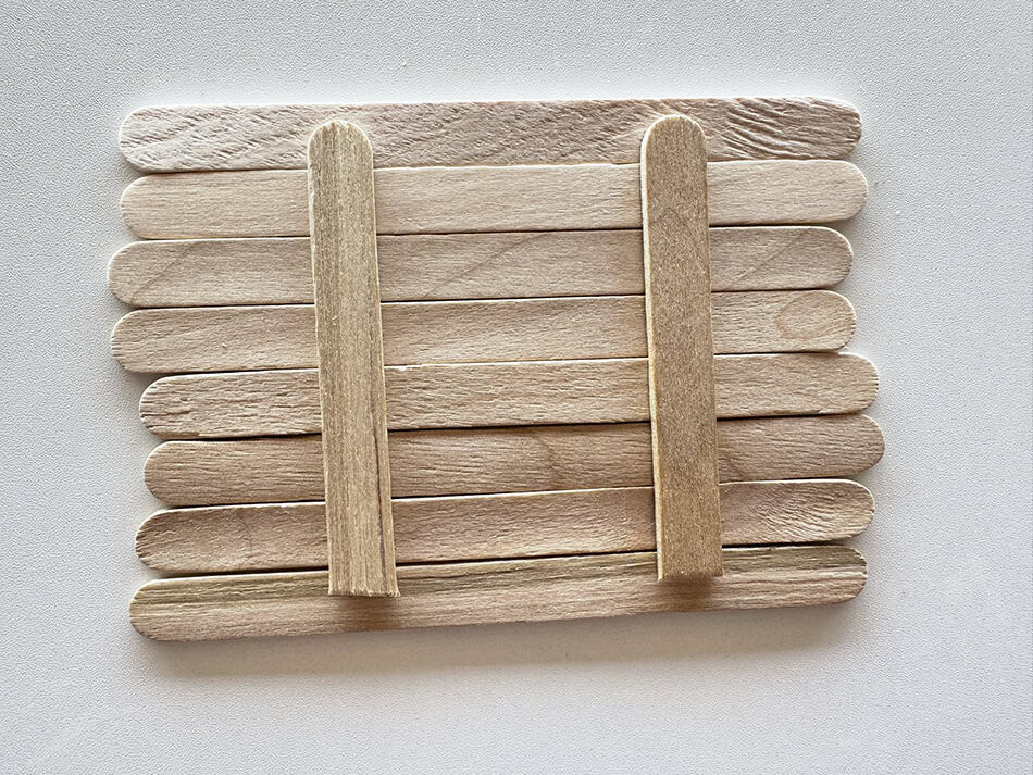 Popsicle Stick Gingerbread House Step 2