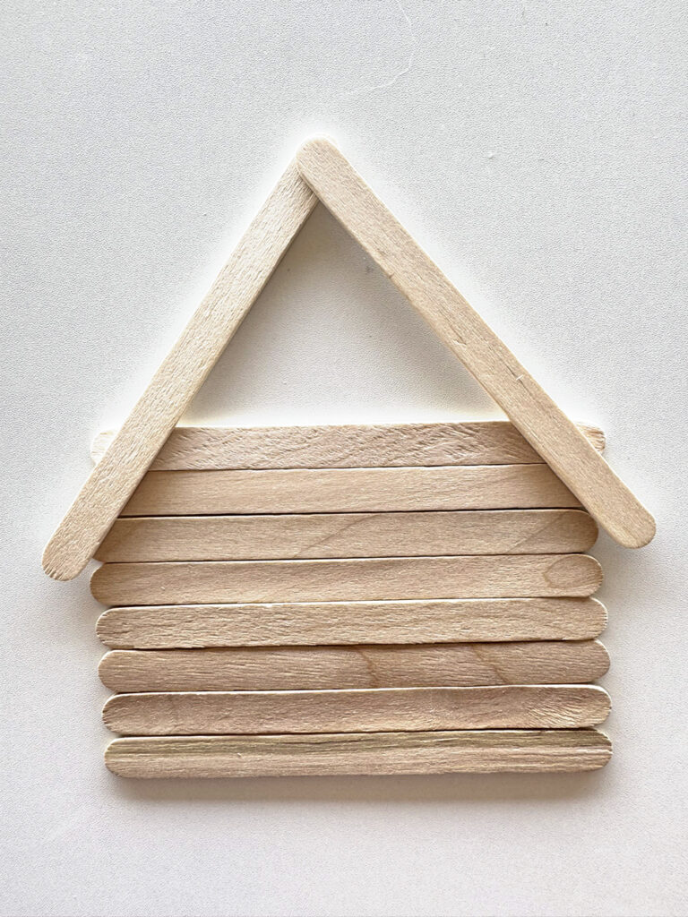 Popsicle Stick Gingerbread House Step 3