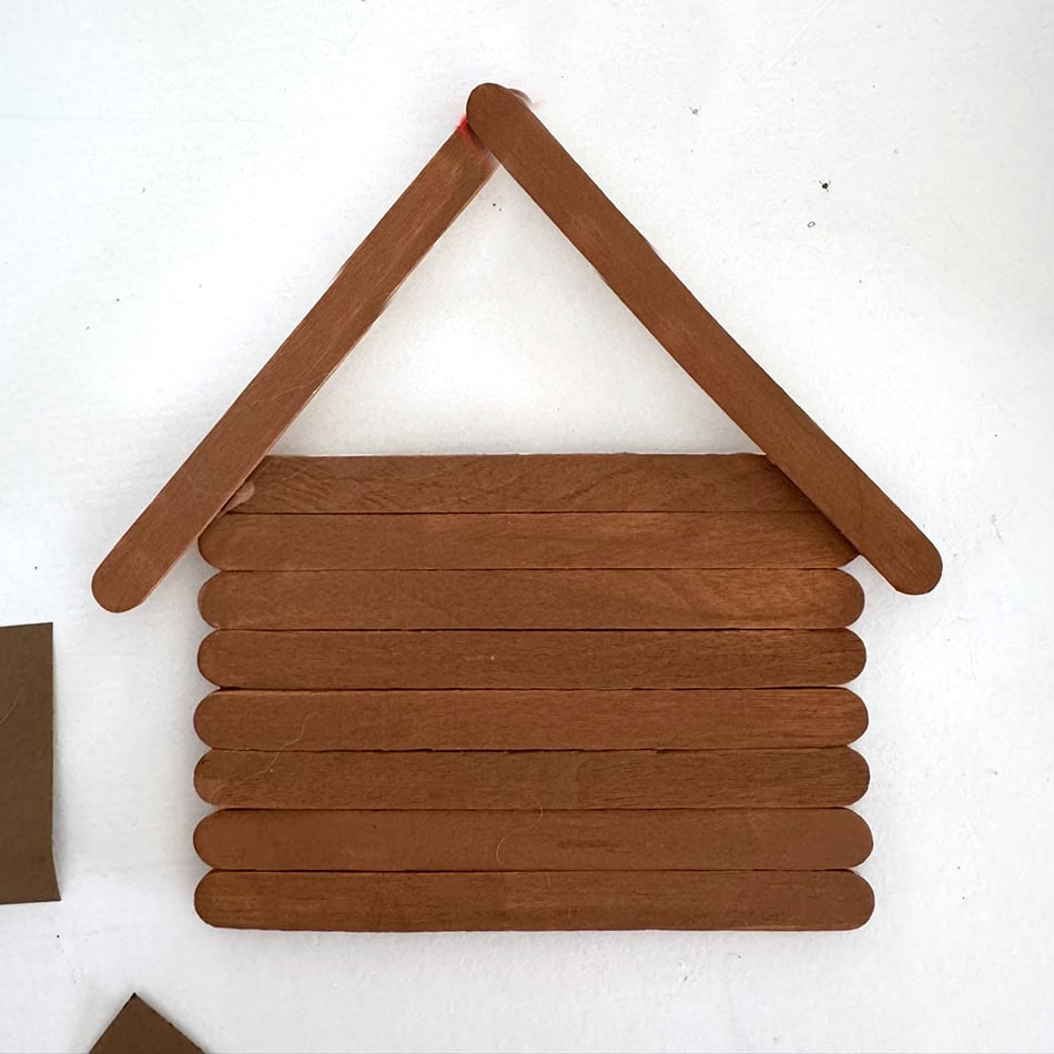 Popsicle Stick Gingerbread House Step 4