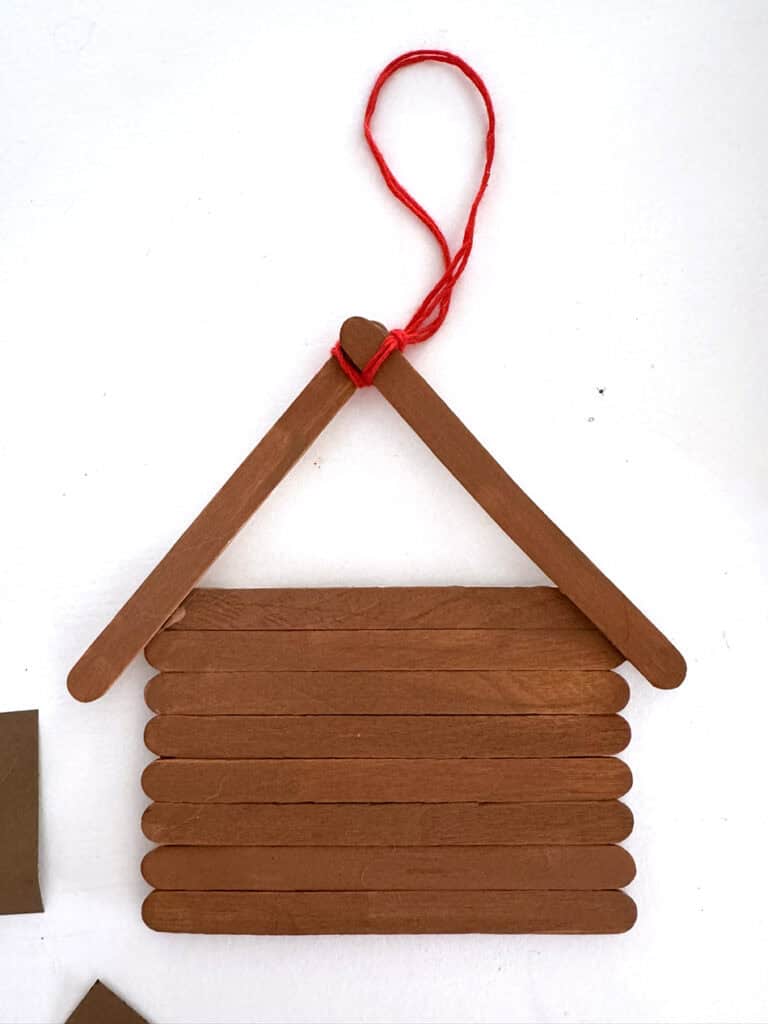 Popsicle Stick Gingerbread House Step 6