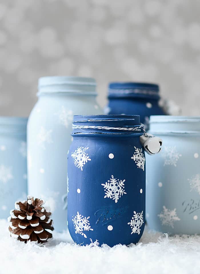 Snowflake Mason Jars by It All Started with Paint