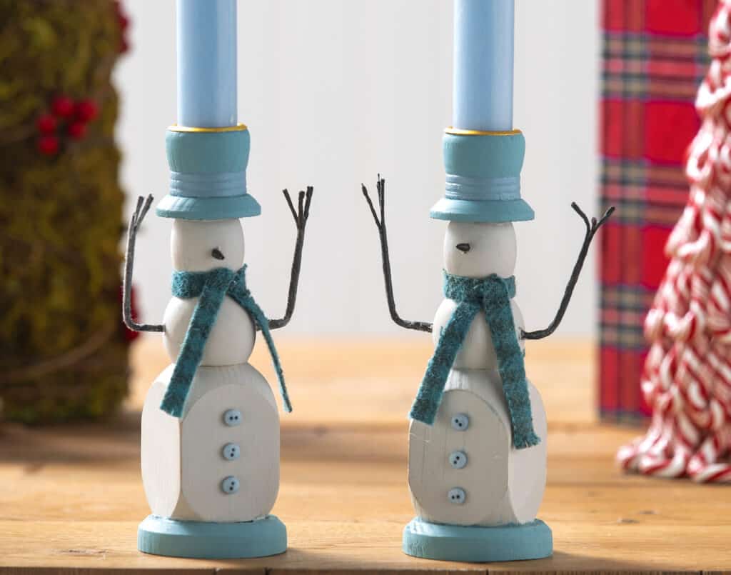 Snowman Candlesticks by DIY Candy