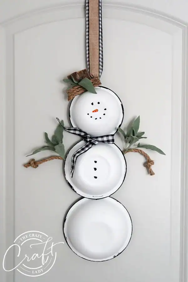 Snowman Door Hanger Craft by the Crazy Craft Lady