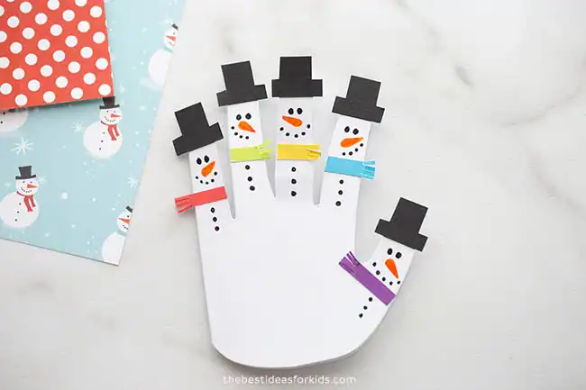 Snowman Handprint Craft by the Best Ideas for Kids